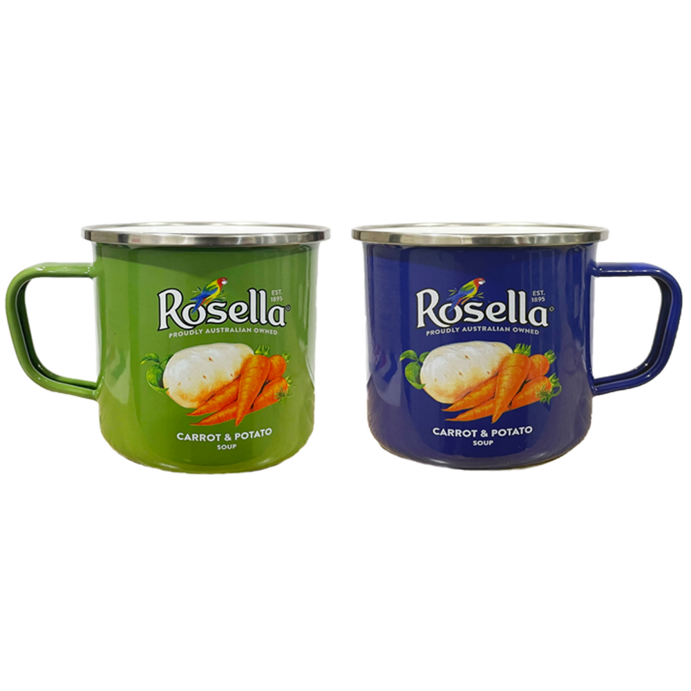 ROSELLA Licensed SET of 2, 10cm Enamel Mugs