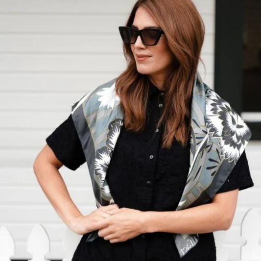 ARTIFACT Square Silk Scarf - Silva Noire