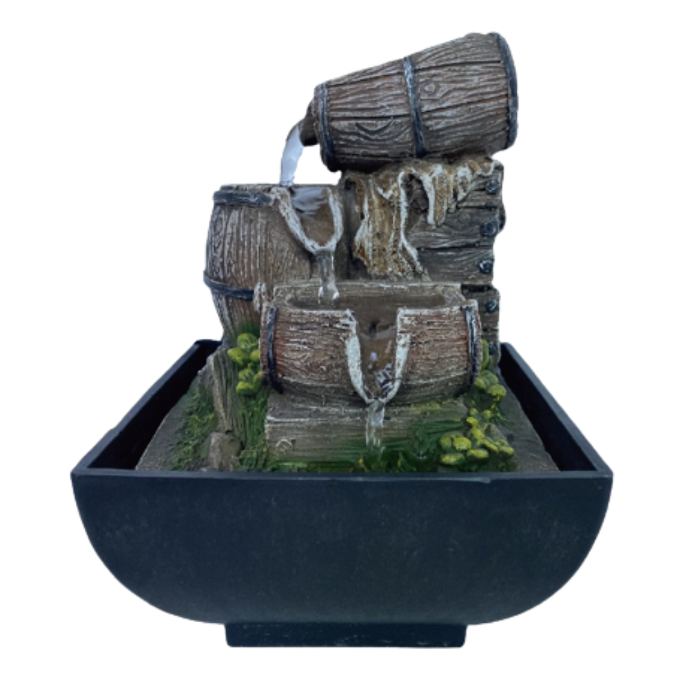 Load image into Gallery viewer, EWATER FEATURES Desktop Water Fountain Small - Stacked Barrels