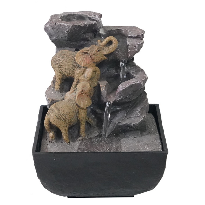 EWATER FEATURES Desktop Water Fountain Small - Stone Elephants