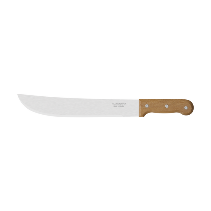 Knife with a wooden handle on a white background