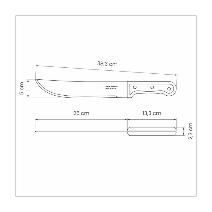 TRAMONTINA Machete with Carbon Steel Blade and Wood Handle - 300mm / 12"