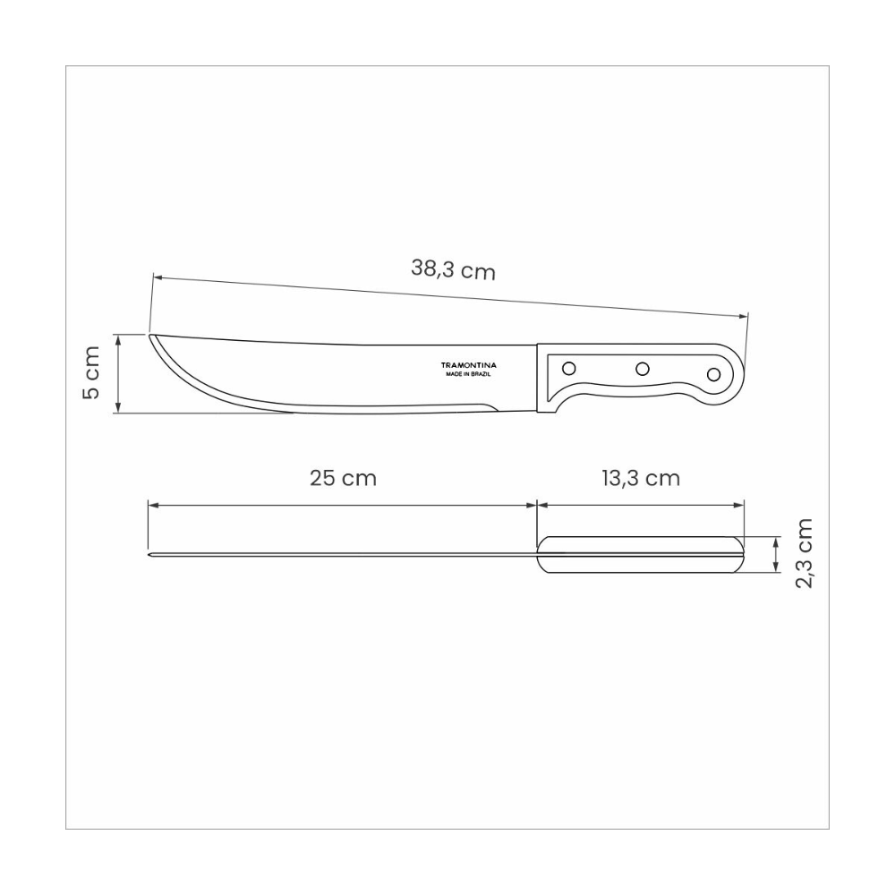 Load image into Gallery viewer, TRAMONTINA Machete with Carbon Steel Blade and Wood Handle - 300mm / 12&quot;
