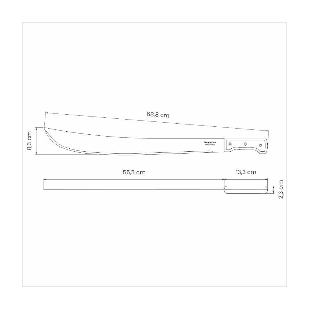 Load image into Gallery viewer, TRAMONTINA Machete with Carbon Steel Blade and Wood Handle - 560mm / 22&quot;