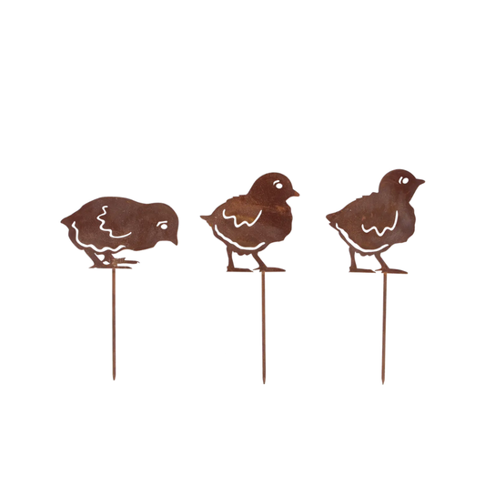 ESSCHERT DESIGN Chick Silhouette Rust - Set of 3