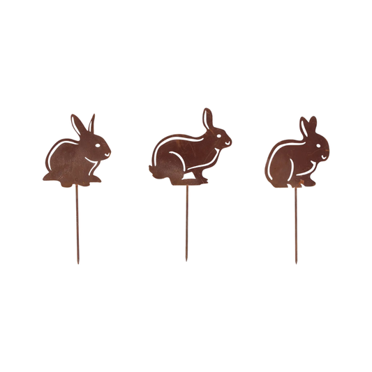 ESSCHERT DESIGN Young Hare Silhouette Rust - Set of 3