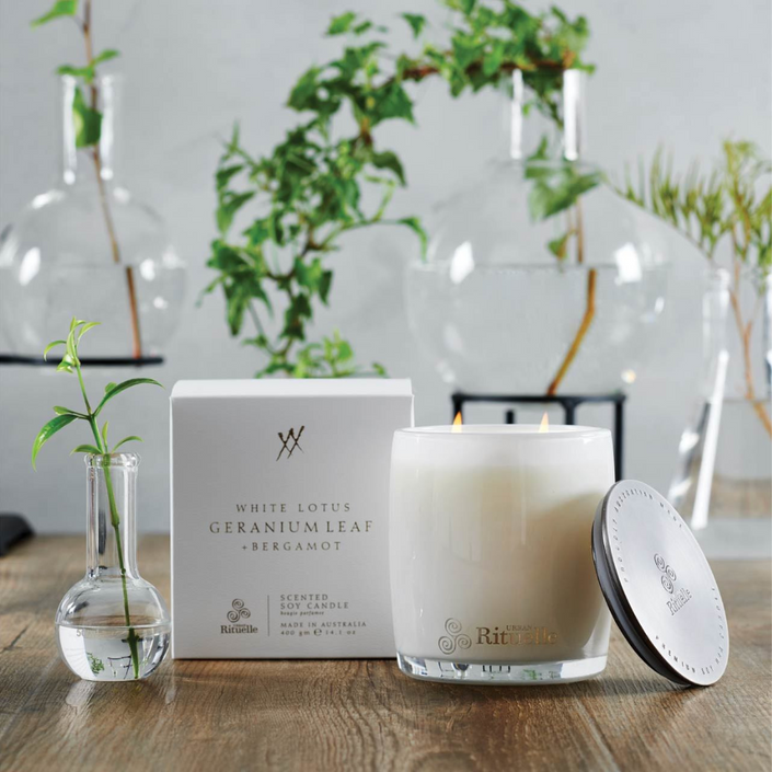 URBAN RITUELLE Alchemy Soy Candle 400gm - White Lotus