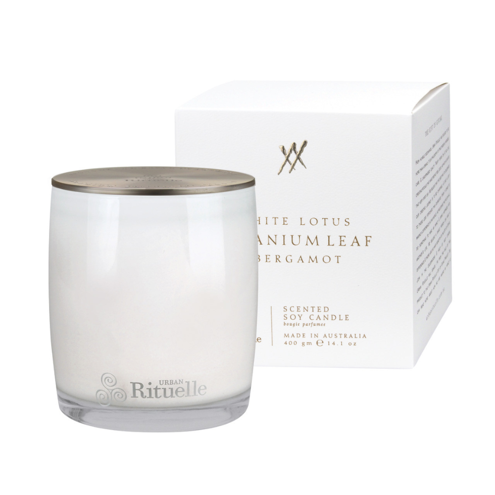 Load image into Gallery viewer, URBAN RITUELLE Alchemy Soy Candle 400gm - White Lotus