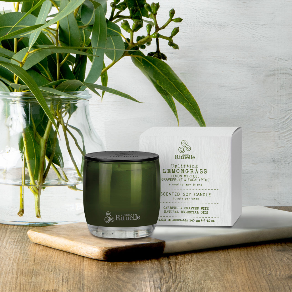 Load image into Gallery viewer, URBAN RITUELLE Flourish Organics Soy Candle 140gm - Lemongrass