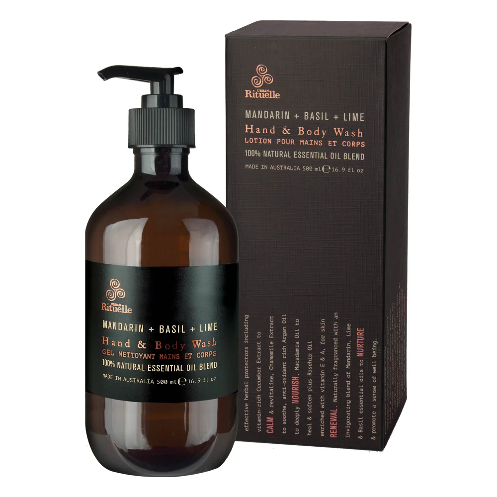 Load image into Gallery viewer, URBAN RITUELLE Hand &amp; Body Wash 500ml - Mandarin, Basil &amp; Lime