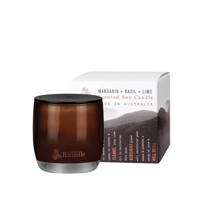 URBAN RITUELLE Soy Candle 140gm - Mandarin, Basil & Lime