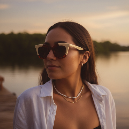 MR.BOHO Hayes Sunglasses - Cream/Leo Tortoise