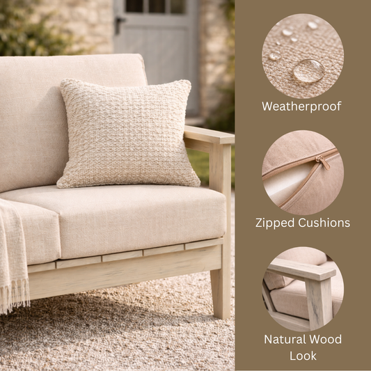 WINAWOOD Skara Wood Effect 2 Seat Sofa - 1460mm