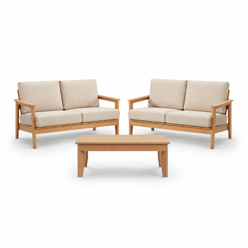 WINAWOOD Skara Wood Effect Twin Sofa Set