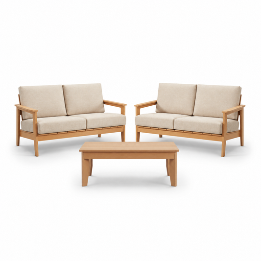 WINAWOOD Skara Wood Effect Twin Sofa Set