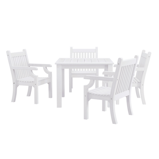 WINAWOOD Sandwick 5pce Arm Chair & Square Table Set