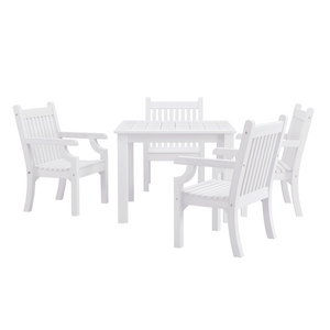 WINAWOOD Sandwick 5pce Arm Chair & Square Table Set