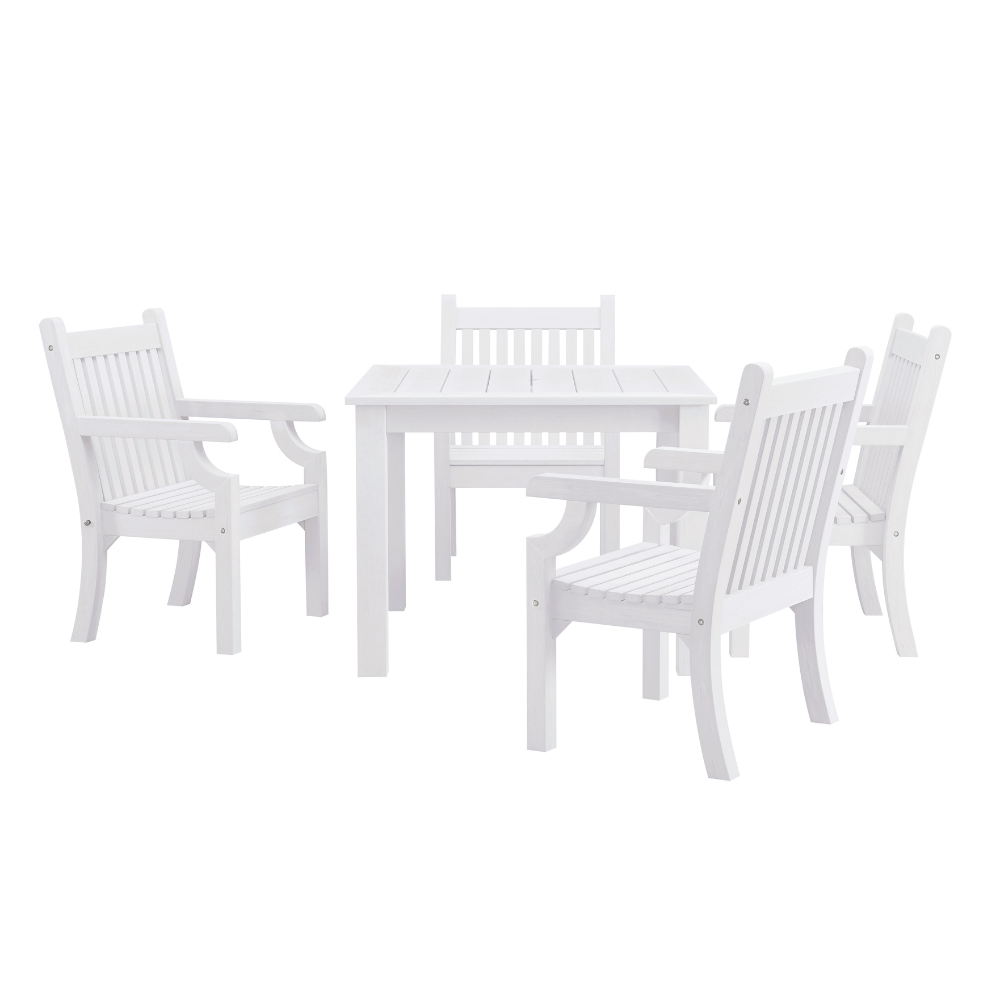WINAWOOD Sandwick 5pce Arm Chair & Square Table Set