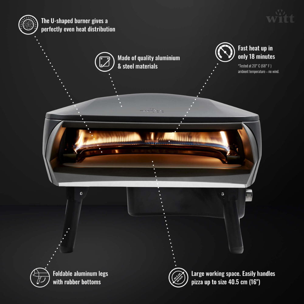 Load image into Gallery viewer, WITT Etna Fermo Gas Powered Pizza Oven 16&quot; - Graphite **CLEARANCE**