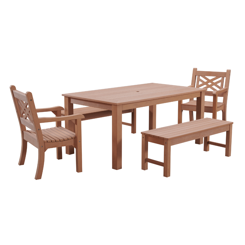 WINAWOOD Speyside 5pce Dining Set w/ Backless Bench