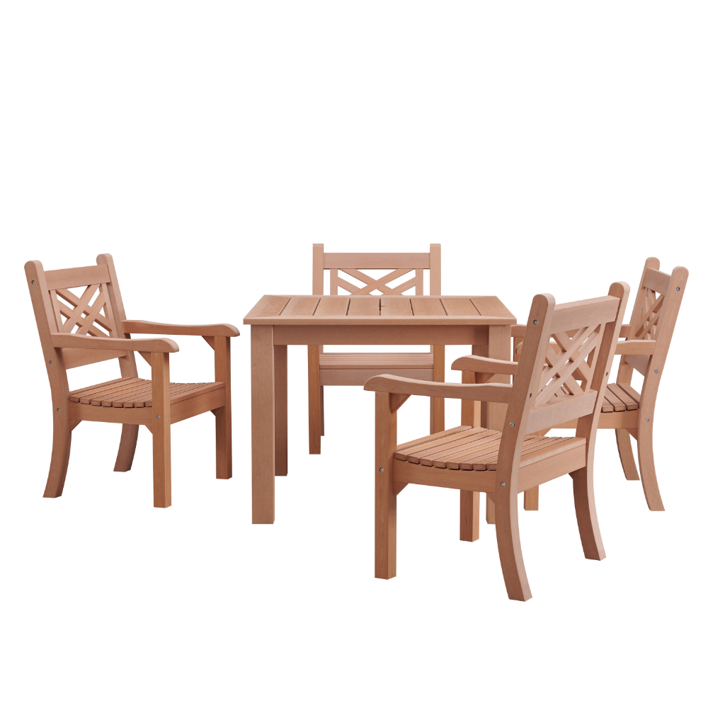 WINAWOOD Speyside 5pce Arm Chair & Square Table Set