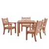 WINAWOOD Speyside 5pce Arm Chair & Square Table Set