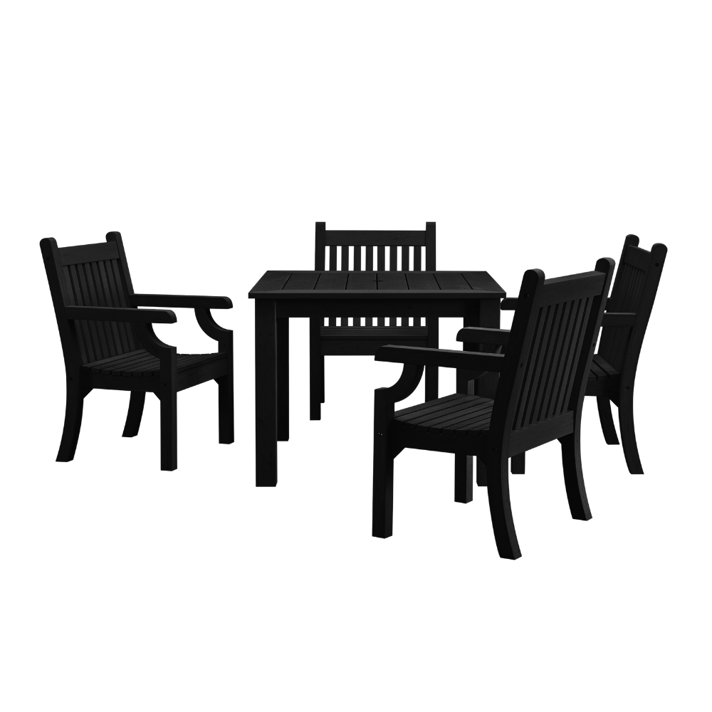 WINAWOOD Sandwick 5pce Arm Chair & Square Table Set