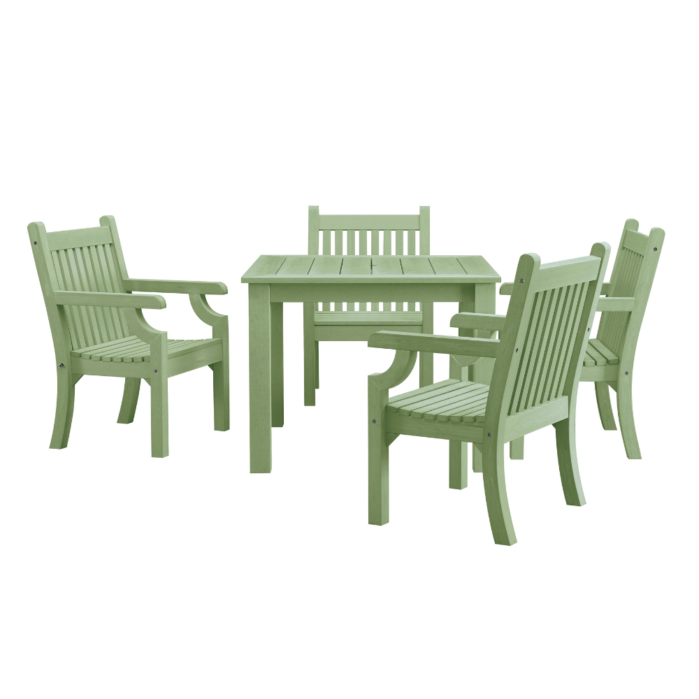 WINAWOOD Sandwick 5pce Arm Chair & Square Table Set