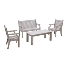 Load image into Gallery viewer, WINAWOOD Sandwick Two-Seater Bench, 2 Sandwick Armchair &amp; Coffee Table 4pce Set