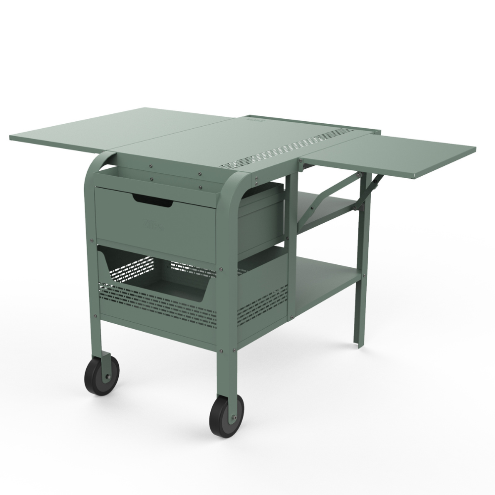 Load image into Gallery viewer, ZiiPa Fredda Deluxe Garden Trolley with Side Tables - Eucalyptus