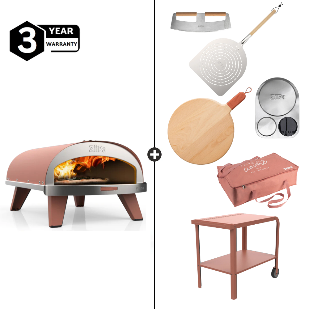 ZiiPa Piana Gas Pizza Oven Deluxe Bundle - Terracotta