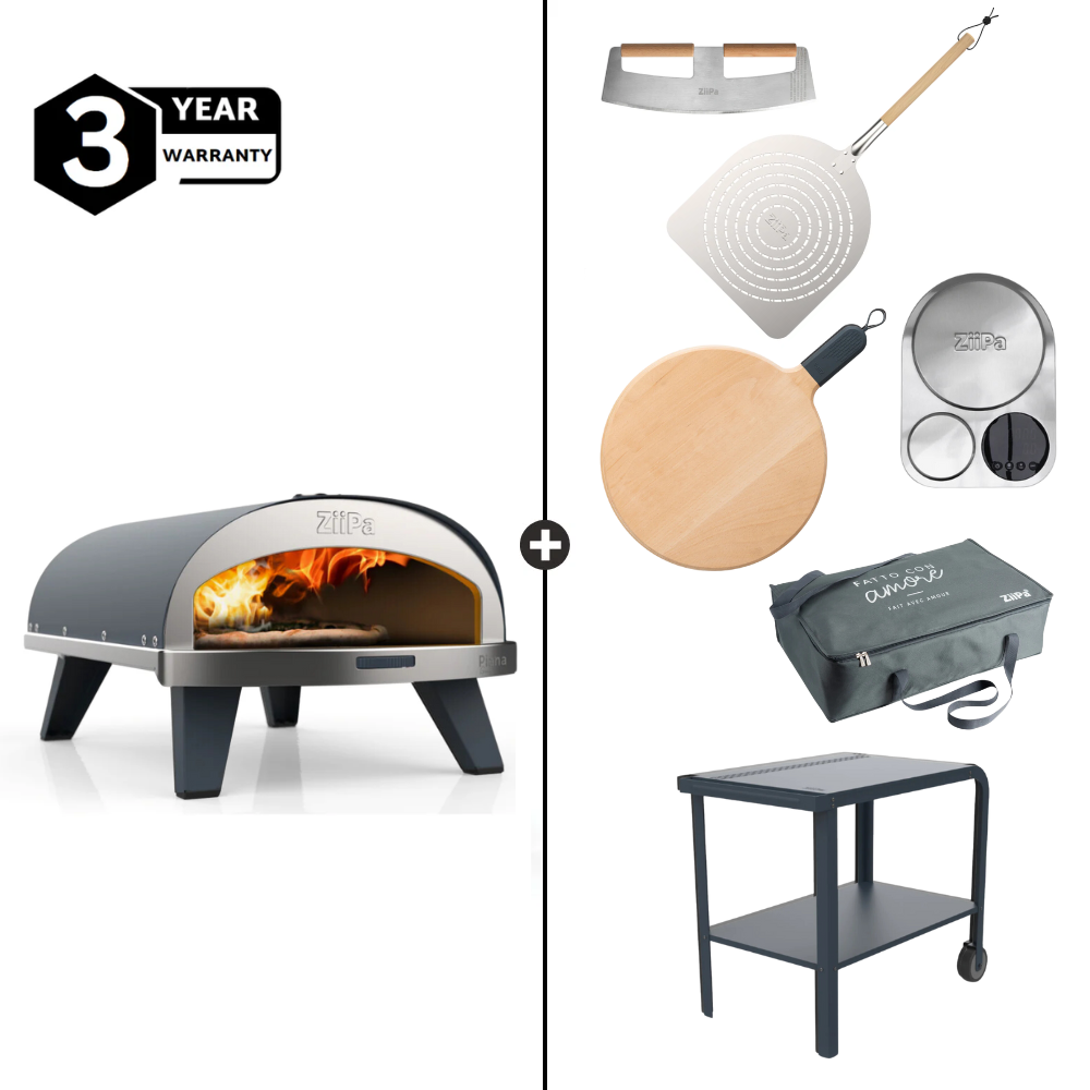 ZiiPa Piana Gas Pizza Oven Deluxe Bundle - Slate/Ardoise