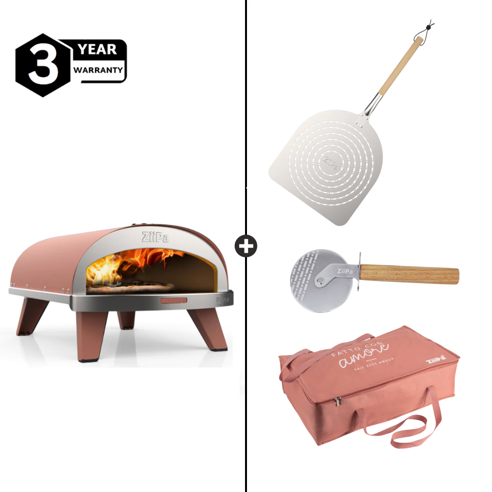 ZiiPa Piana Gas Pizza Oven Starter Kit w/ Cover - Terracotta