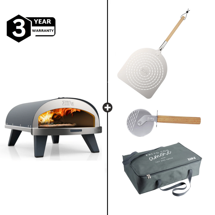 ZiiPa Piana Gas Pizza Oven Starter Kit w/ Cover - Slate/Ardoise