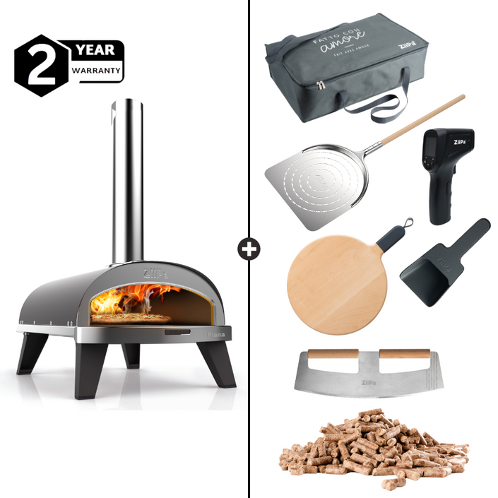 ZiiPa Piana Wood Pellet Pizza Oven Chef Bundle - Slate/Ardoise