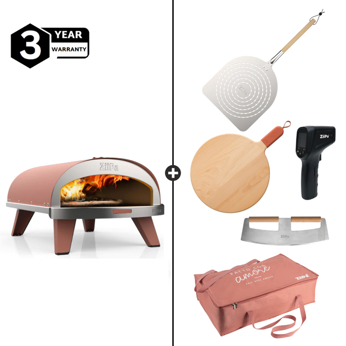 ZiiPa Piana Gas Pizza Oven Chef Bundle - Terracotta