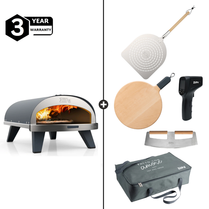 ZiiPa Piana Gas Pizza Oven Chef Bundle - Slate/Ardoise