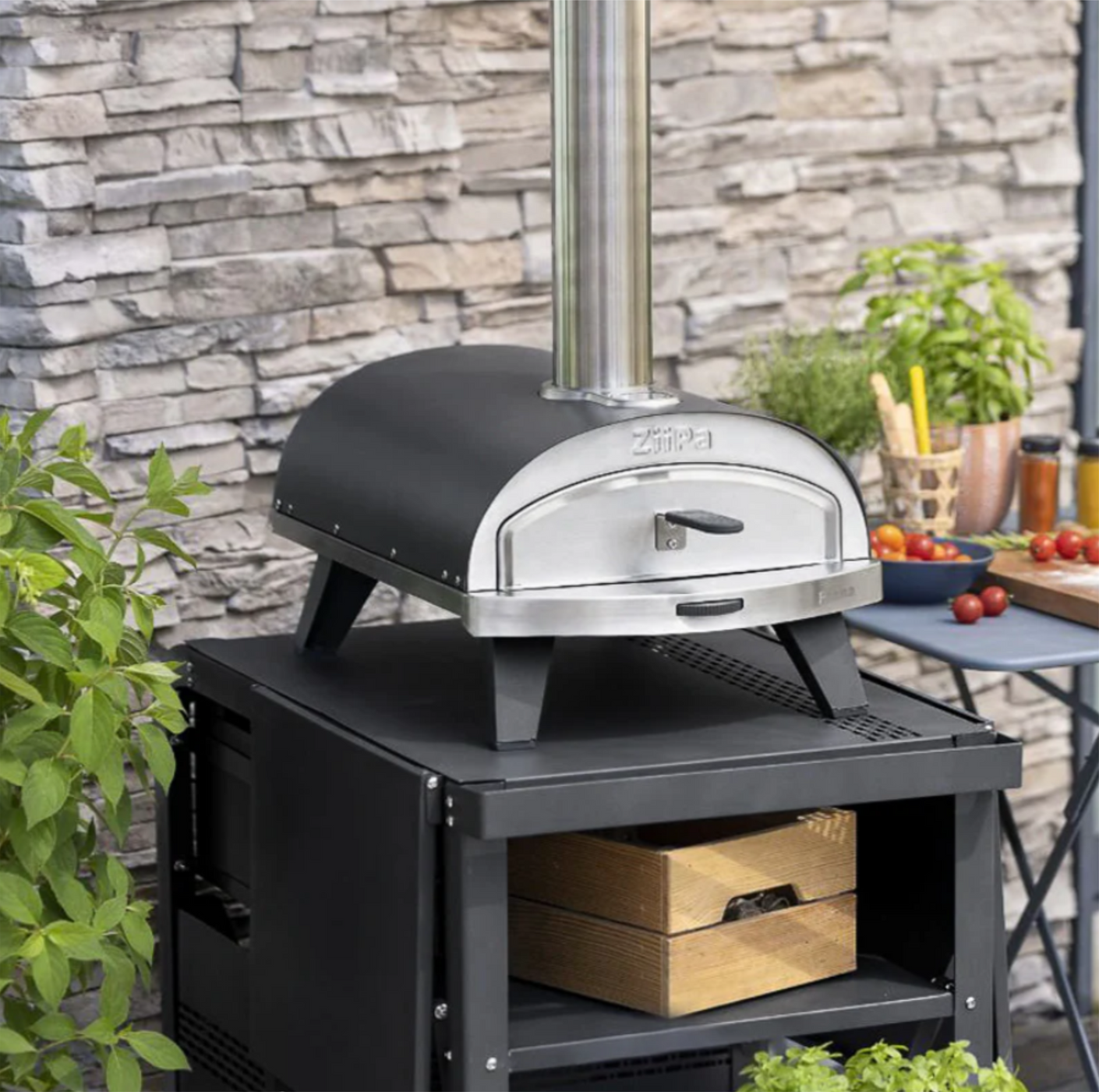 Load image into Gallery viewer, ZiiPa Fredda Deluxe Garden Trolley with Side Tables - Slate/Ardoise