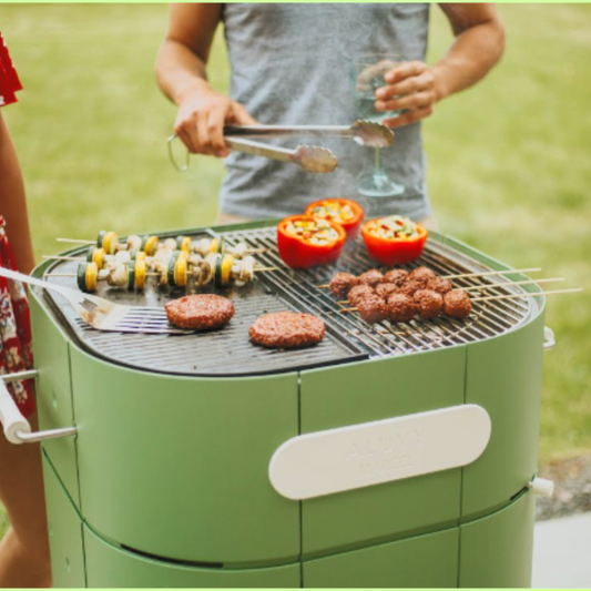 ALUVY MARCEL Original Charcoal Barbeque with Cover & BBQ Tool Set - Aquasplash