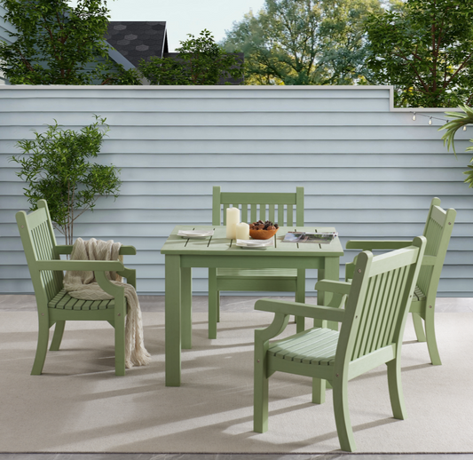 WINAWOOD Sandwick 5pce Arm Chair & Square Table Set