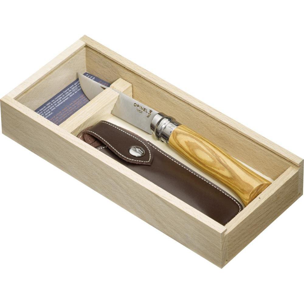 OPINEL N°8 Olive Wood with Sheath - Gift Boxed