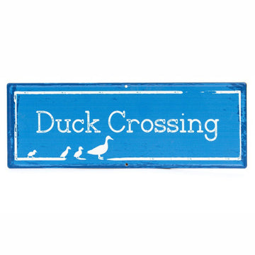 MARTHA'S VINEYARD Vintage Style Garden Sign - Duck Crossing - Blue