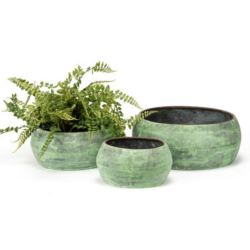 MARTHA'S VINEYARD Planter Bowl Set - Patina Green