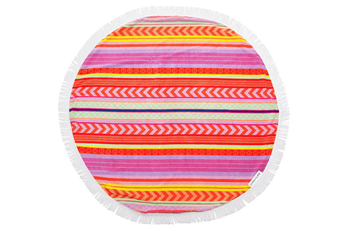 SUNNYLIFE LUXE Round Towel GET AROUND THIS SUMMER - Balandra **Limited Stock**