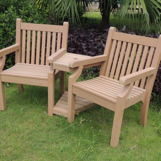 WINAWOOD Sandwick Love Seat With Table - 1720mm - New Teak