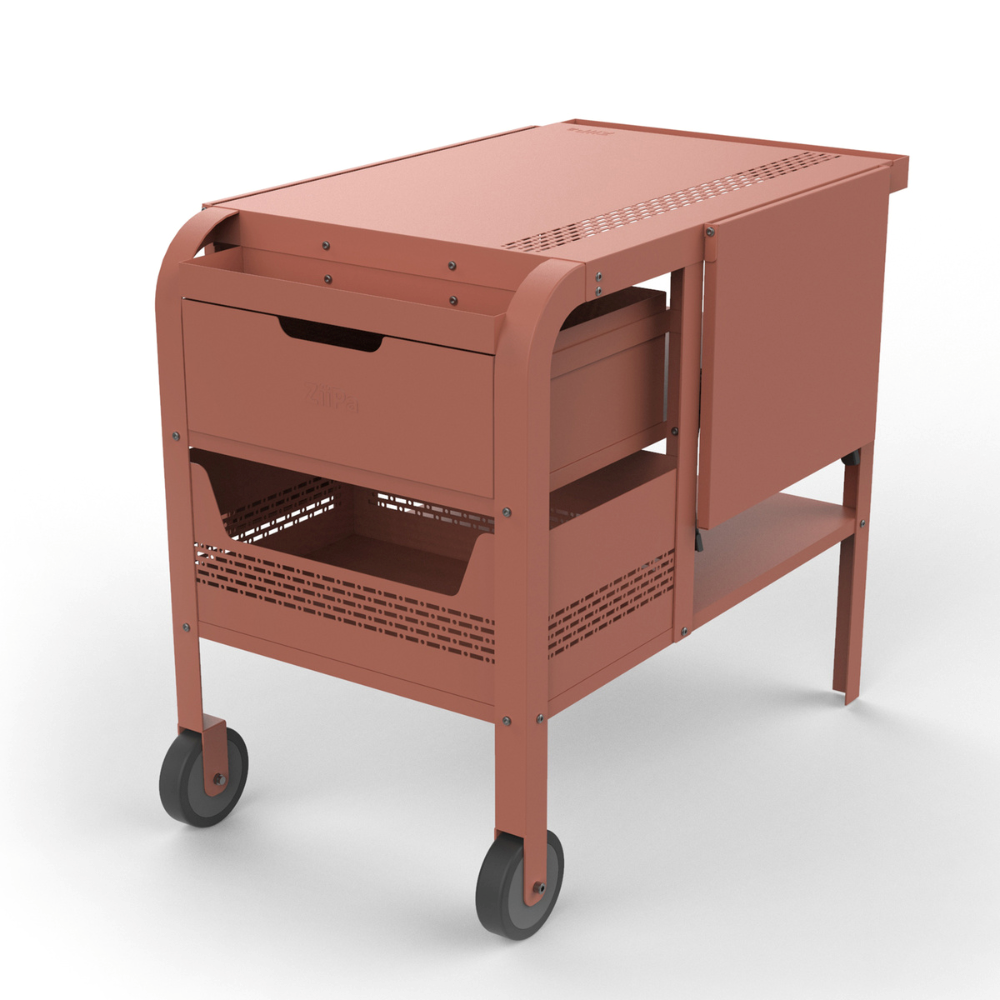 Load image into Gallery viewer, ZiiPa Fredda Deluxe Garden Trolley with Side Tables - Terracotta