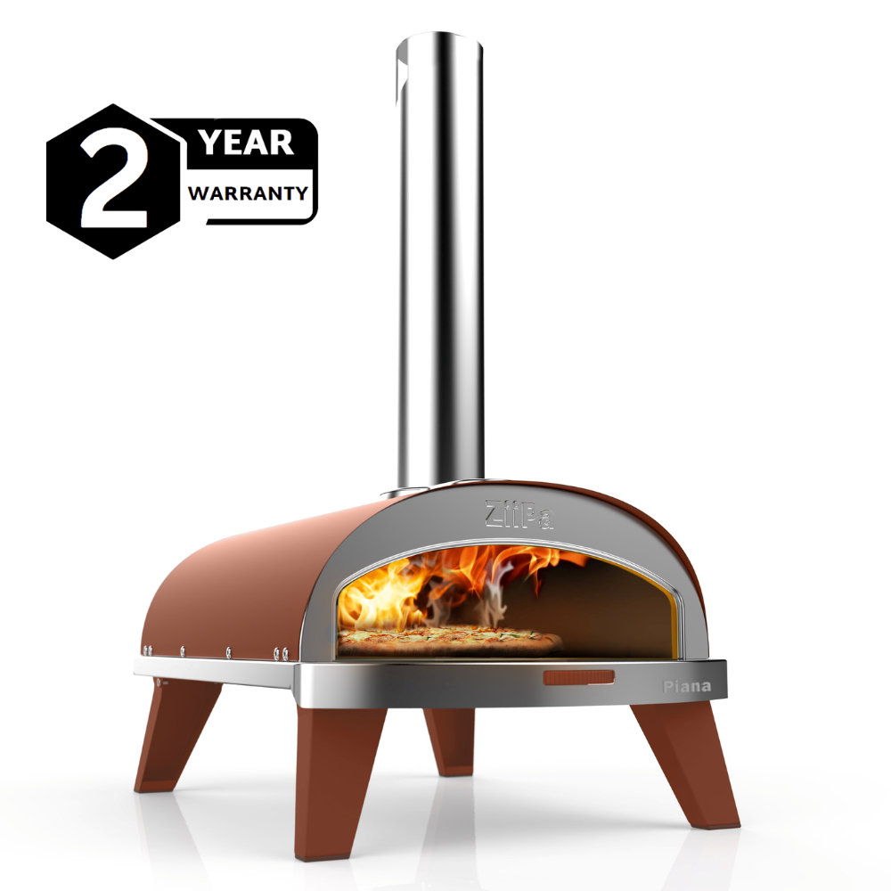 ZiiPa Piana Wood Pellet Pizza Oven with Rotating Stone - Terracotta