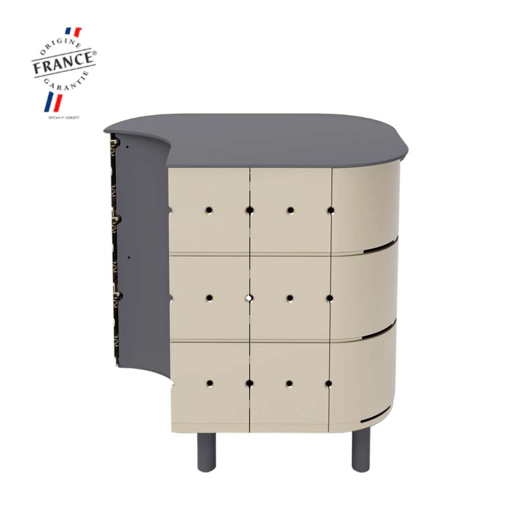 ALUVY JEAN Basalt Outdoor Storage Cabinet - Right - Champagne