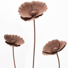 Load image into Gallery viewer, MARTHA&#39;S VINEYARD Garden Stake Set 3 Poppies - Natural Rust