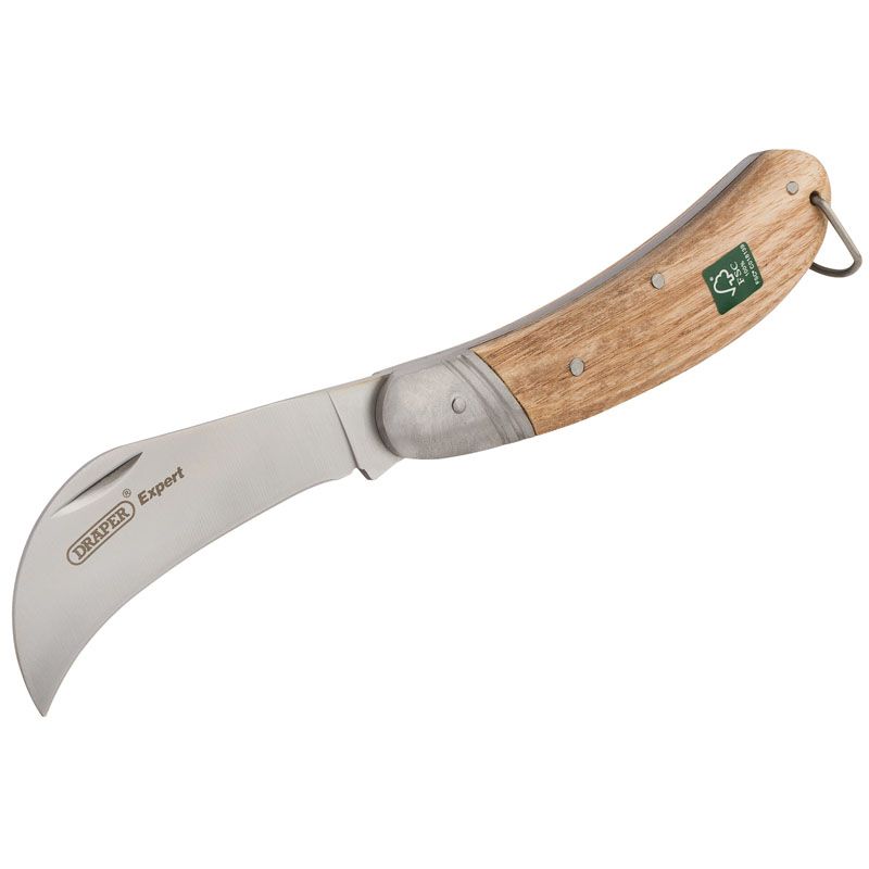 DRAPER TOOLS Expert Heritage Range Budding Knife with FSC Certified Oak Handle